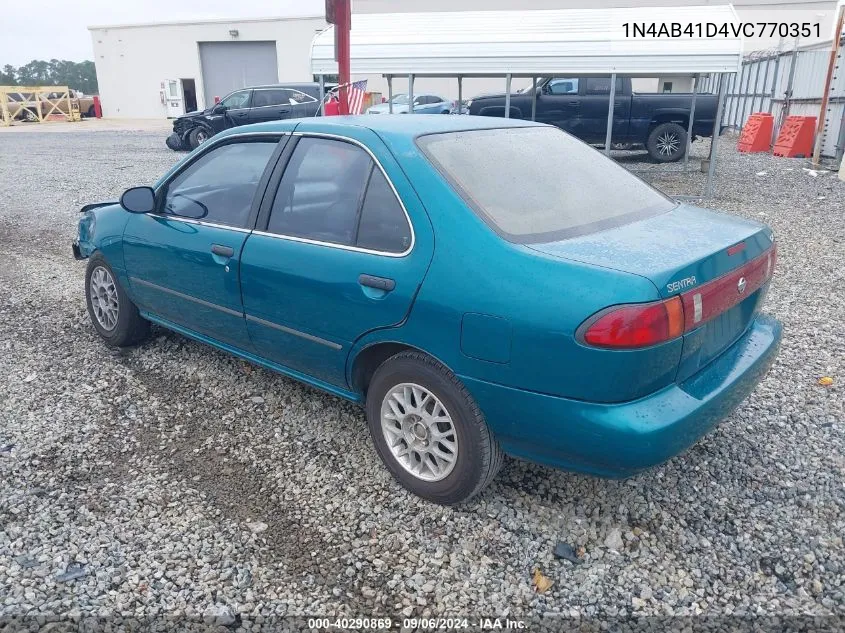 1997 Nissan Sentra Gle/Gxe/Xe VIN: 1N4AB41D4VC770351 Lot: 40290869