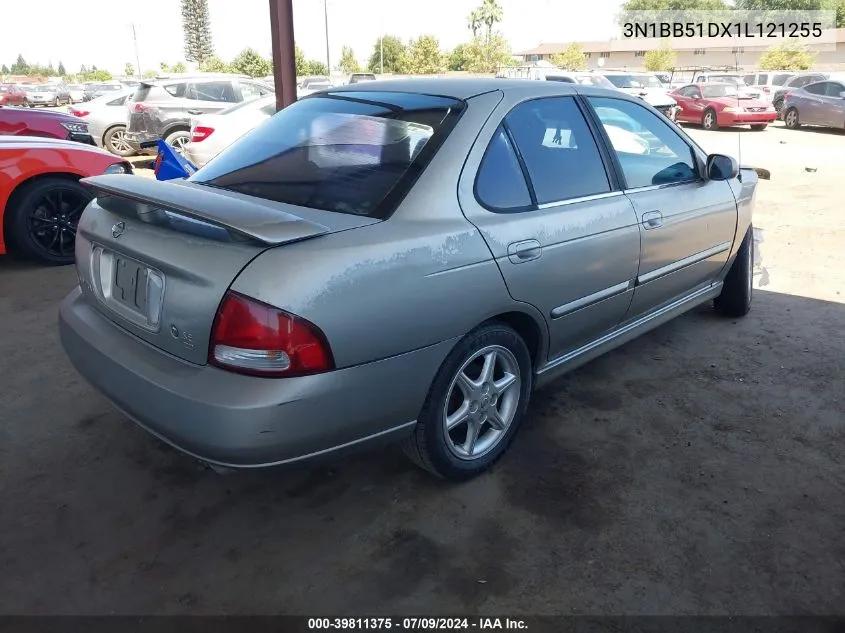 2001 Nissan Sentra Se VIN: 3N1BB51DX1L121255 Lot: 39811375