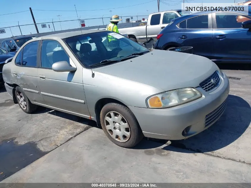 2002 Nissan Sentra Gxe VIN: 3N1CB51D42L677003 Lot: 40370545