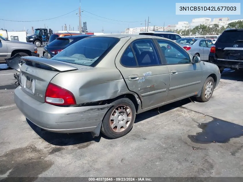 2002 Nissan Sentra Gxe VIN: 3N1CB51D42L677003 Lot: 40370545