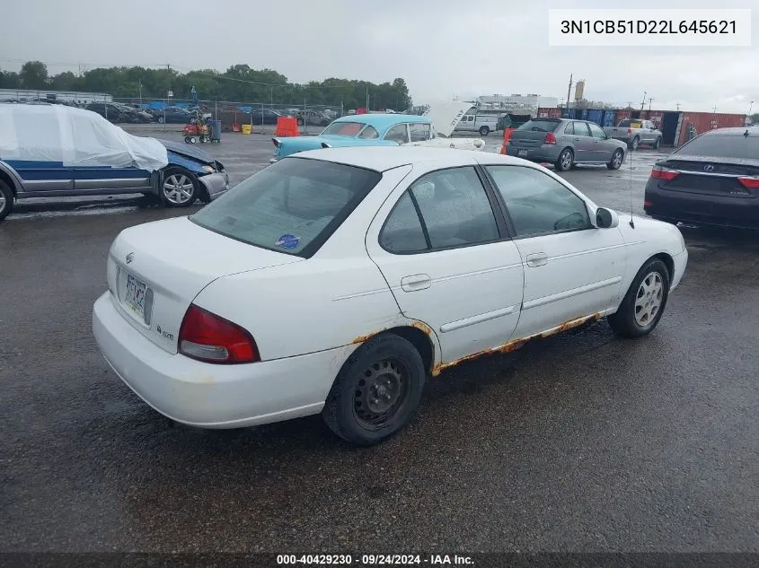 2002 Nissan Sentra Gxe VIN: 3N1CB51D22L645621 Lot: 40429230