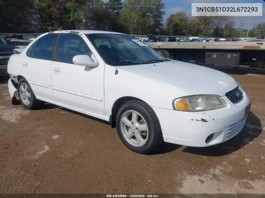 3N1CB51D32L672293 2002 Nissan Sentra Gxe