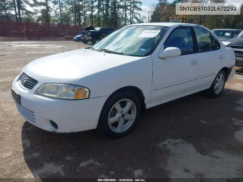 3N1CB51D32L672293 2002 Nissan Sentra Gxe
