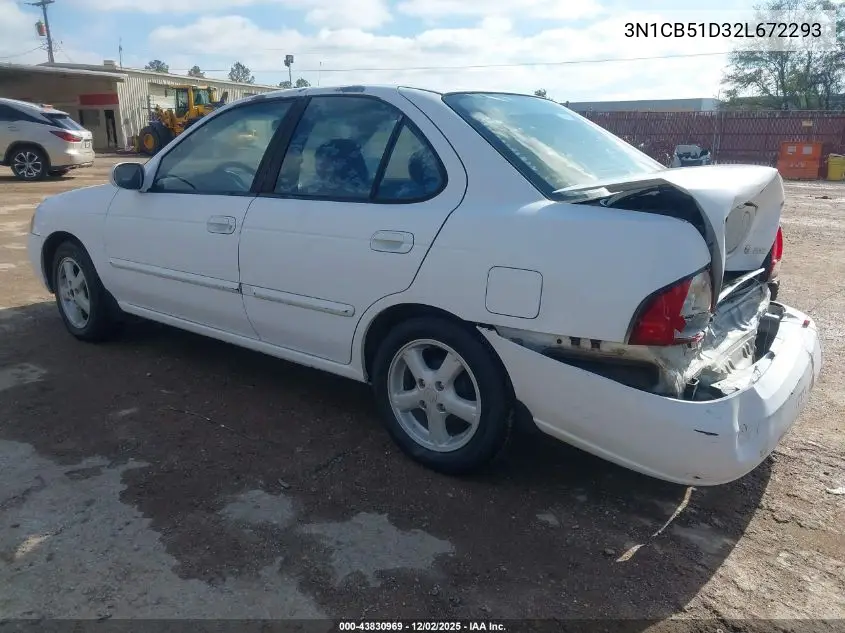 3N1CB51D32L672293 2002 Nissan Sentra Gxe