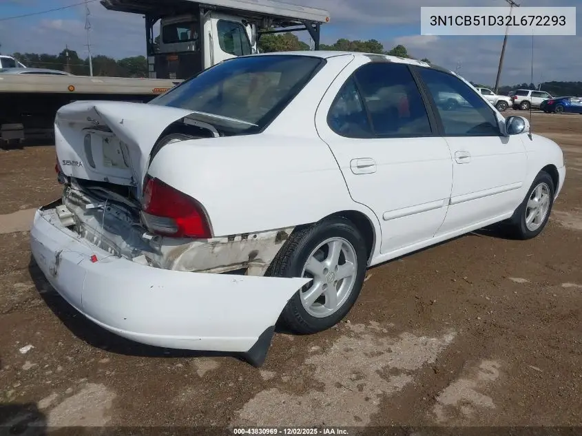 3N1CB51D32L672293 2002 Nissan Sentra Gxe