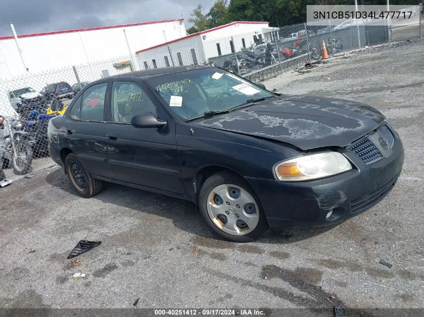 2004 Nissan Sentra 1.8S VIN: 3N1CB51D34L477717 Lot: 40251412