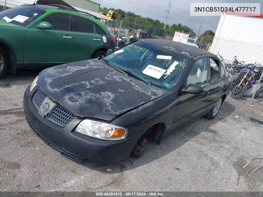 2004 Nissan Sentra 1.8S VIN: 3N1CB51D34L477717 Lot: 40251412