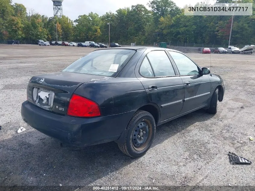 2004 Nissan Sentra 1.8S VIN: 3N1CB51D34L477717 Lot: 40251412