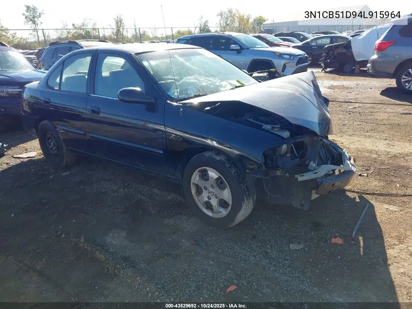 3N1CB51D94L915964 2004 Nissan Sentra 1.8S