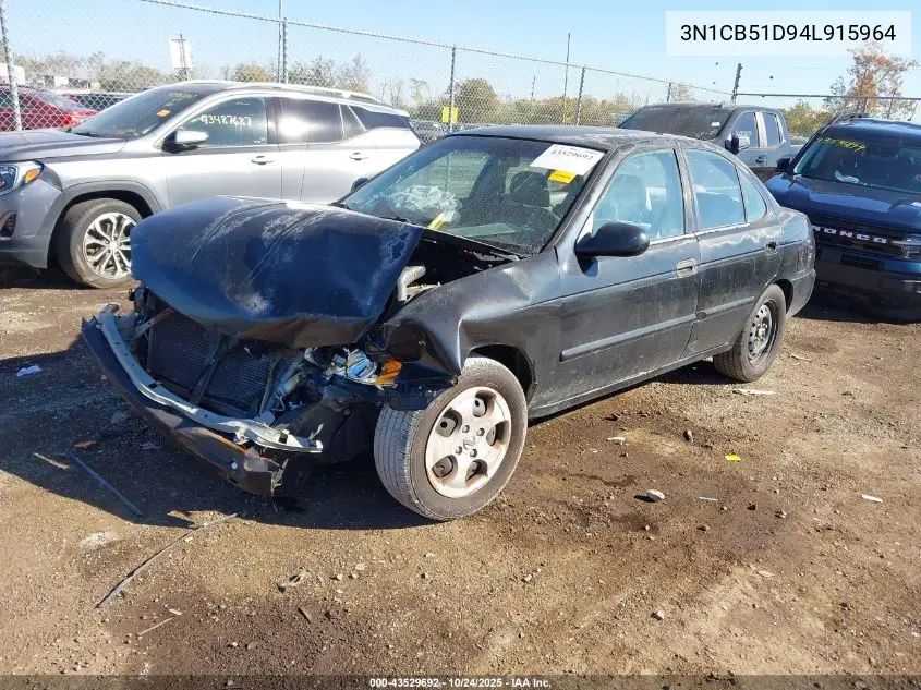 3N1CB51D94L915964 2004 Nissan Sentra 1.8S