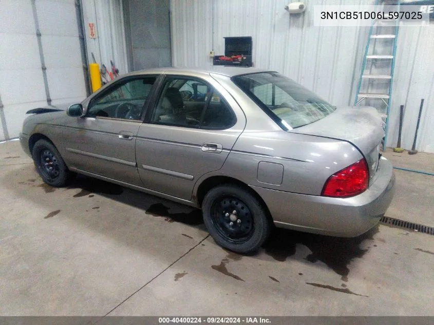 2006 Nissan Sentra 1.8S VIN: 3N1CB51D06L597025 Lot: 40400224