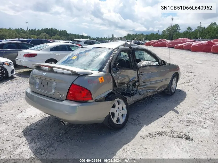 3N1CB51D66L640962 2006 Nissan Sentra 1.8S