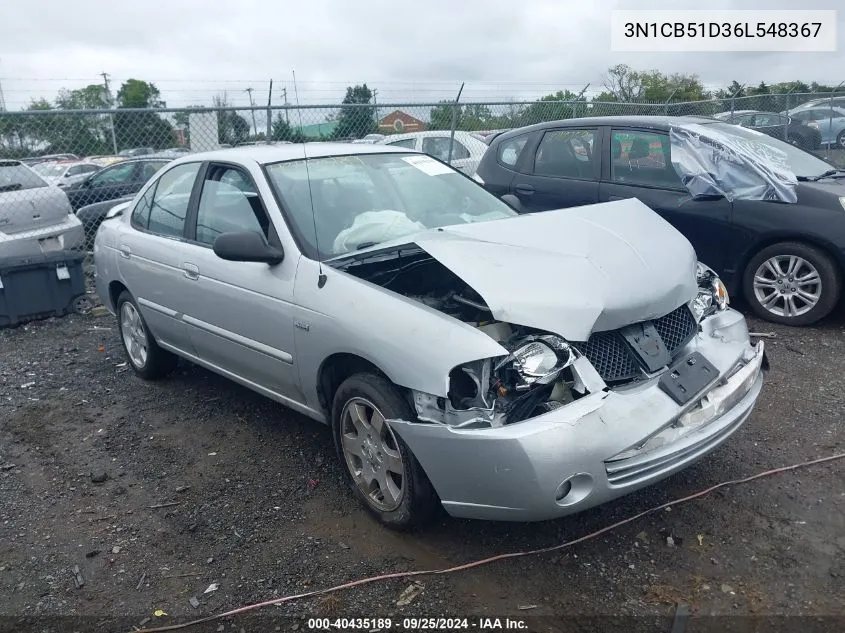 2006 Nissan Sentra 1.8S VIN: 3N1CB51D36L548367 Lot: 40435189