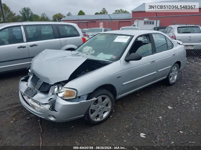 2006 Nissan Sentra 1.8S VIN: 3N1CB51D36L548367 Lot: 40435189