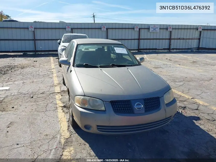 3N1CB51D36L476392 2006 Nissan Sentra 1.8S