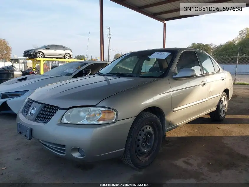 3N1CB51D06L597638 2006 Nissan Sentra 1.8S