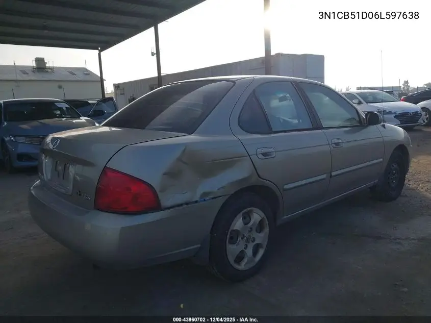 3N1CB51D06L597638 2006 Nissan Sentra 1.8S