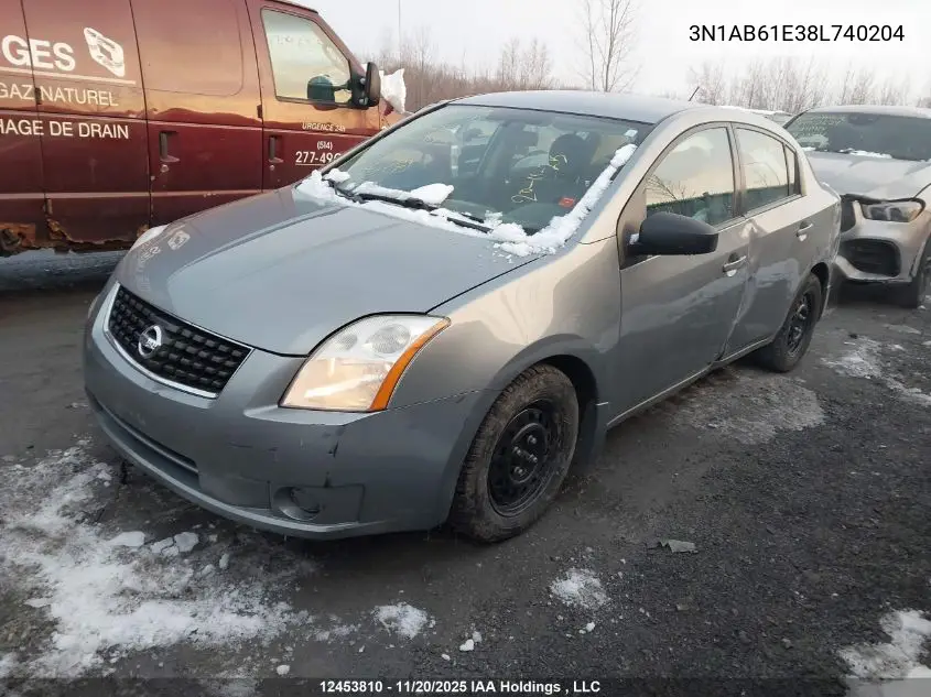 3N1AB61E38L740204 2008 Nissan Sentra 2.0