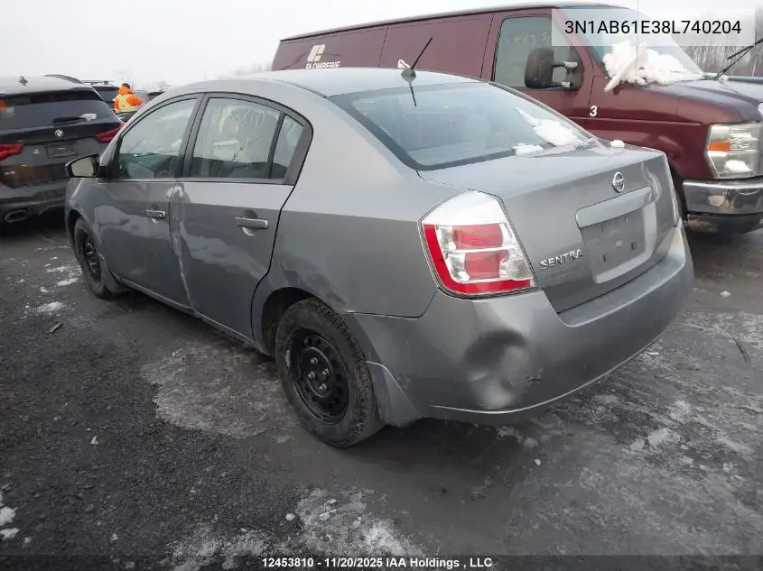 3N1AB61E38L740204 2008 Nissan Sentra 2.0