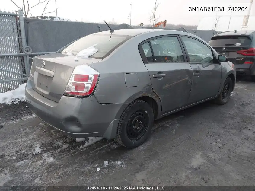3N1AB61E38L740204 2008 Nissan Sentra 2.0
