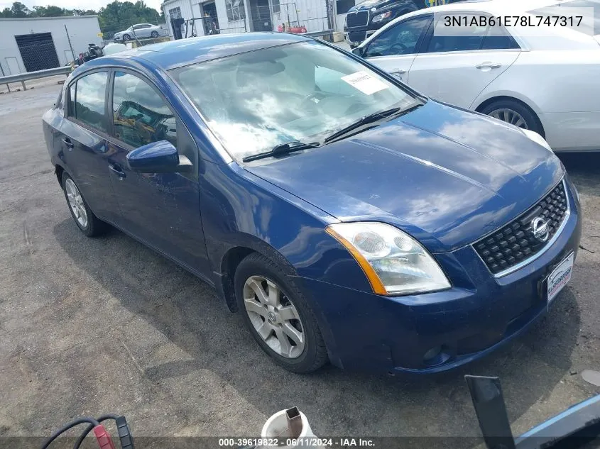 3N1AB61E78L747317 2008 Nissan Sentra 2.0S