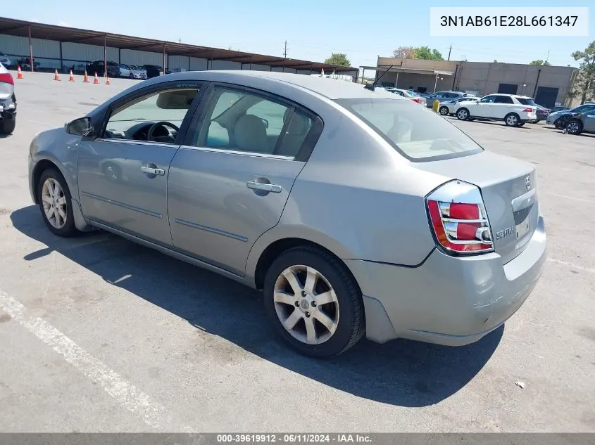 2008 Nissan Sentra 2.0S VIN: 3N1AB61E28L661347 Lot: 39619912