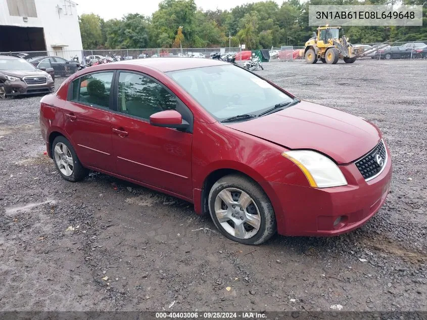 3N1AB61E08L649648 2008 Nissan Sentra 2.0S