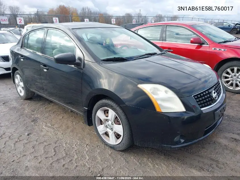 3N1AB61E58L760017 2008 Nissan Sentra 2.0S