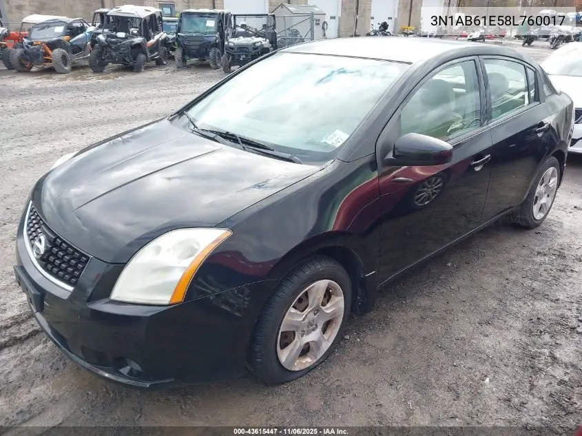 3N1AB61E58L760017 2008 Nissan Sentra 2.0S