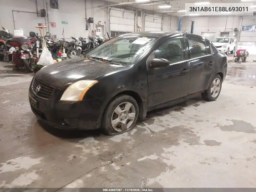 3N1AB61E88L693011 2008 Nissan Sentra 2.0S
