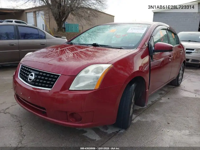 3N1AB61E28L723314 2008 Nissan Sentra 2.0