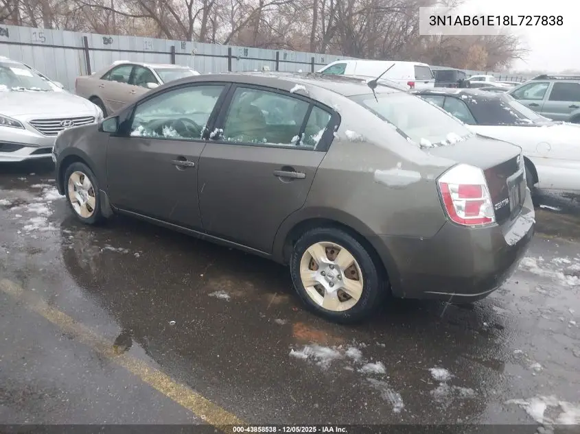 3N1AB61E18L727838 2008 Nissan Sentra 2.0S