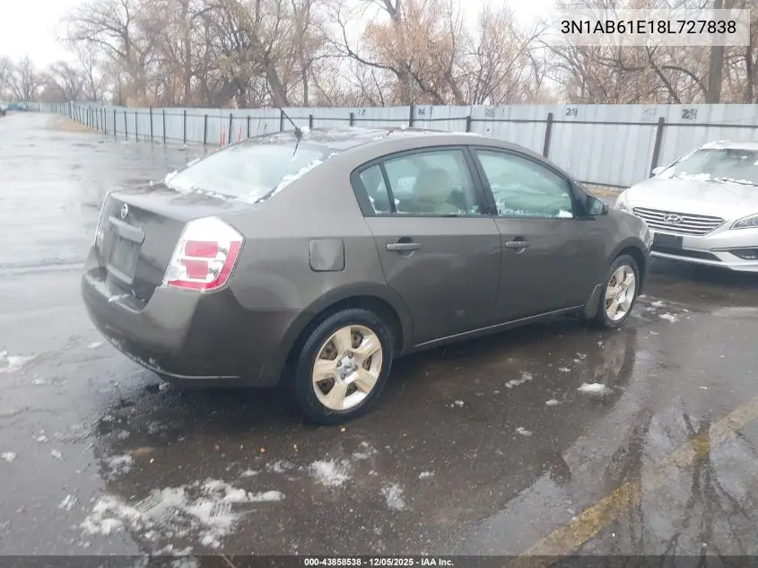 3N1AB61E18L727838 2008 Nissan Sentra 2.0S
