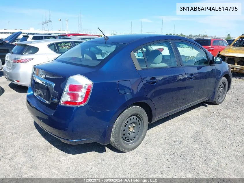 2010 Nissan Sentra 2.0/2.0S/Sr/2.0Sl VIN: 3N1AB6AP4AL614795 Lot: 12092973