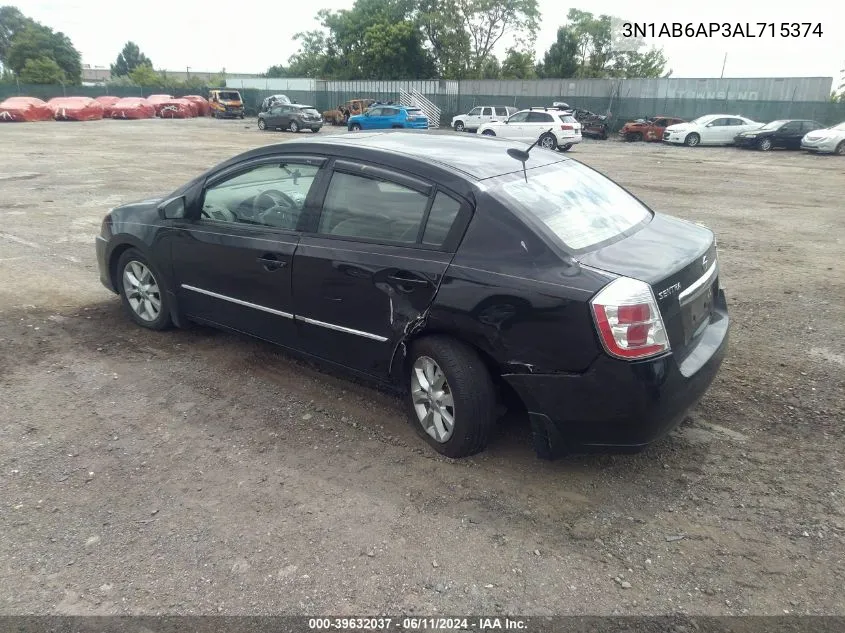 2010 Nissan Sentra 2.0Sl VIN: 3N1AB6AP3AL715374 Lot: 39632037