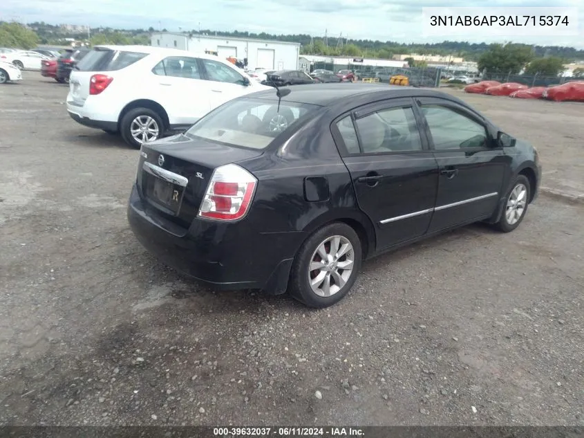 2010 Nissan Sentra 2.0Sl VIN: 3N1AB6AP3AL715374 Lot: 39632037