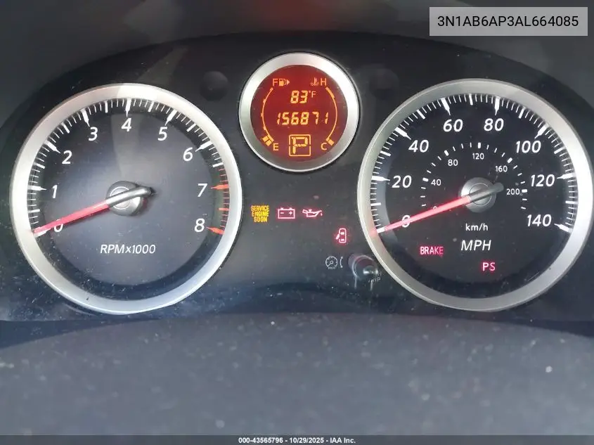 3N1AB6AP3AL664085 2010 Nissan Sentra 2.0S