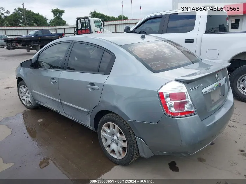 2011 Nissan Sentra 2.0S VIN: 3N1AB6AP4BL610568 Lot: 39633651