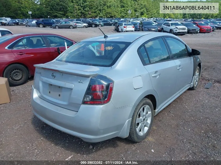 2011 Nissan Sentra 2.0Sr VIN: 3N1AB6AP0BL640411 Lot: 39833352