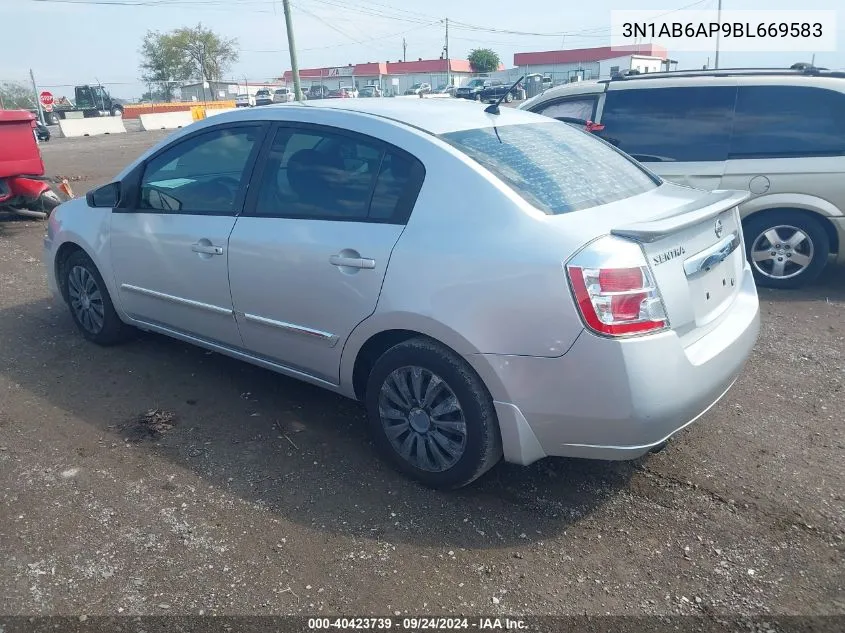 2011 Nissan Sentra 2.0S VIN: 3N1AB6AP9BL669583 Lot: 40423739