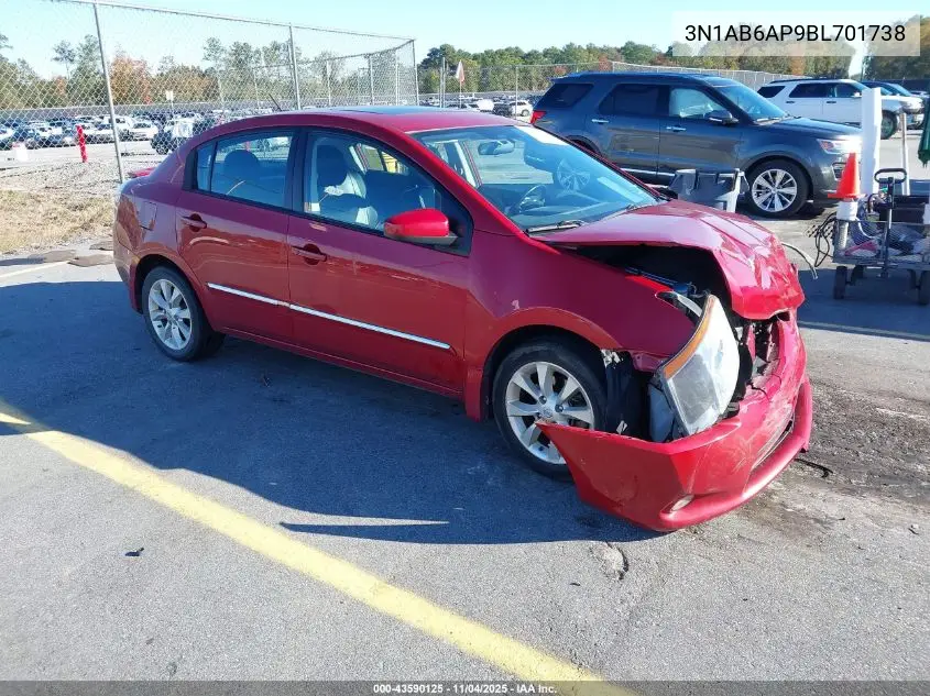 3N1AB6AP9BL701738 2011 Nissan Sentra 2.0Sl