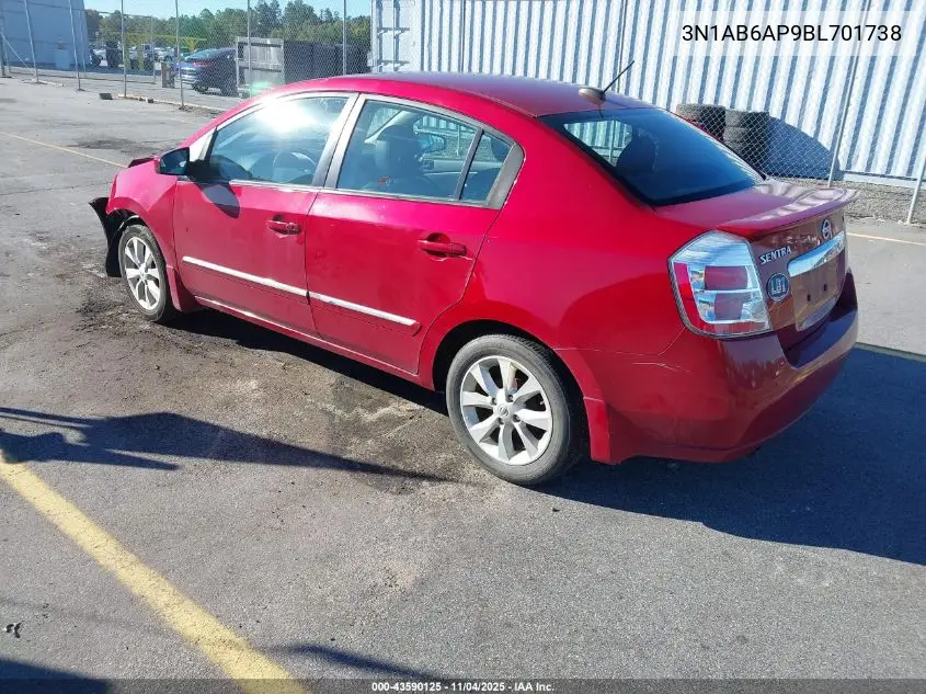 3N1AB6AP9BL701738 2011 Nissan Sentra 2.0Sl