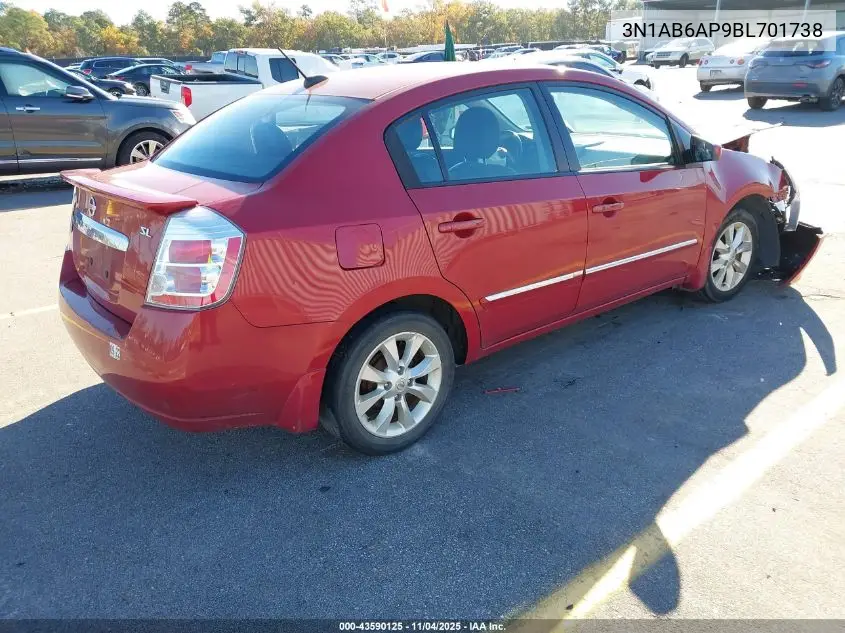 3N1AB6AP9BL701738 2011 Nissan Sentra 2.0Sl