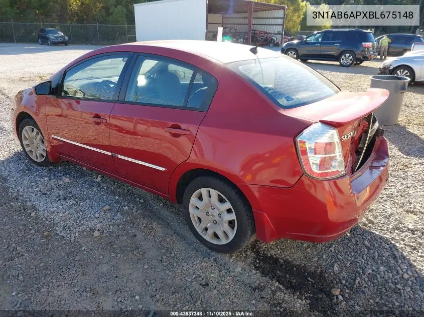 3N1AB6APXBL675148 2011 Nissan Sentra 2.0S