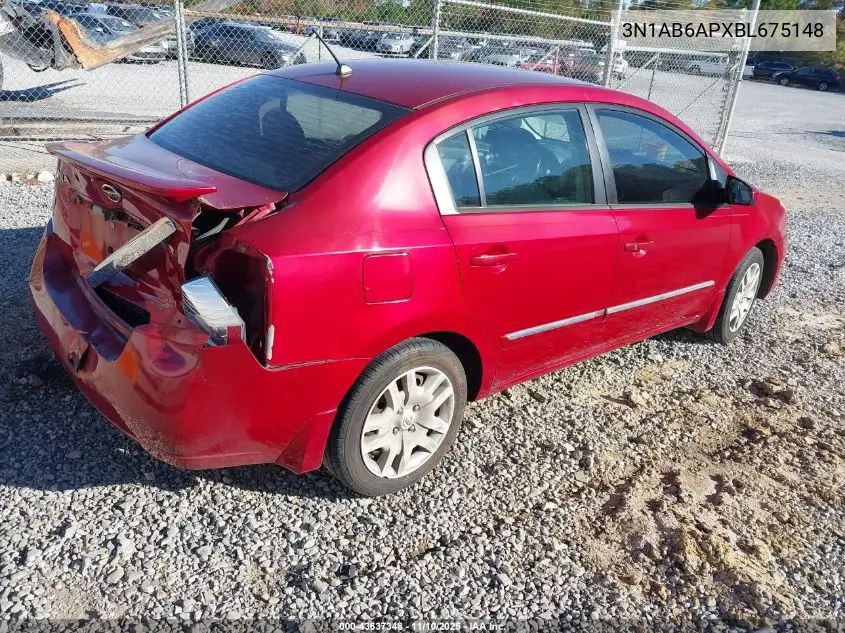 3N1AB6APXBL675148 2011 Nissan Sentra 2.0S