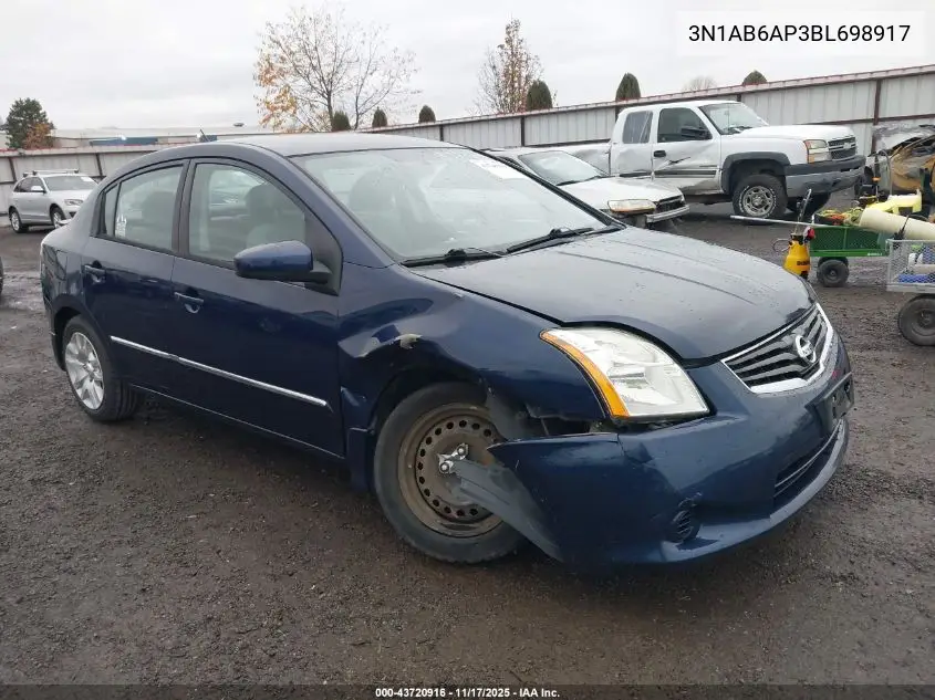 3N1AB6AP3BL698917 2011 Nissan Sentra 2.0S