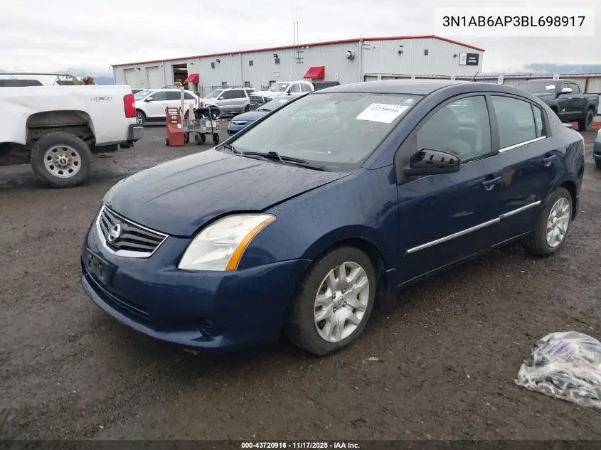 3N1AB6AP3BL698917 2011 Nissan Sentra 2.0S