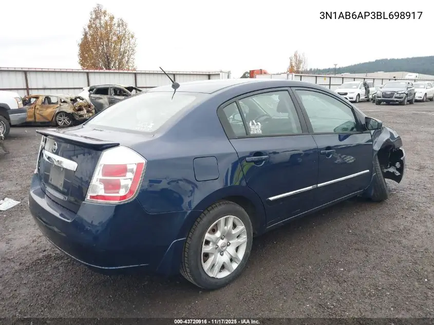 3N1AB6AP3BL698917 2011 Nissan Sentra 2.0S