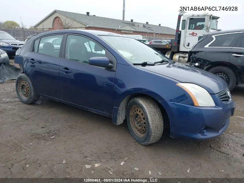 2012 Nissan Sentra 2.0/2.0S/Sr/2.0Sl VIN: 3N1AB6AP6CL746928 Lot: 12000463