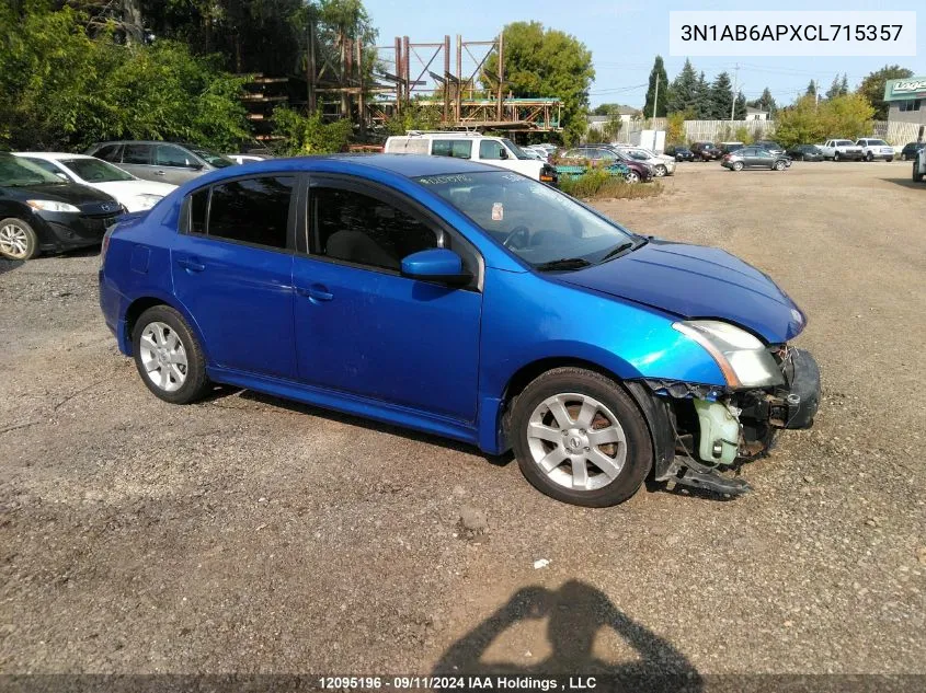 3N1AB6APXCL715357 2012 Nissan Sentra